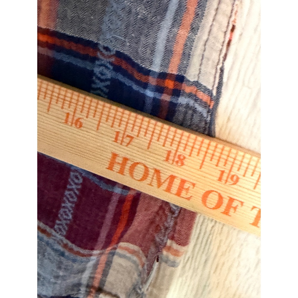 Eddie Bauer Womens Lightweight Plaid Flannel Button Down Shirt Red Herringbone M - Picture 5 of 6
